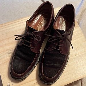 Joan & David Heeled Leather loafers